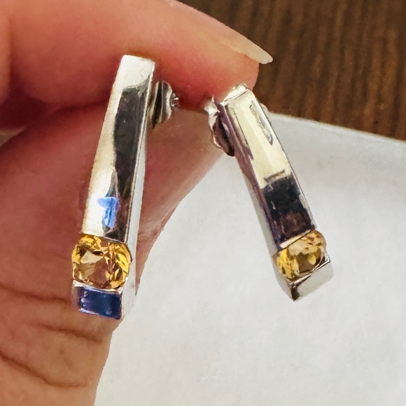 Elegant Silver and Gold Earrings - Picture 1 of 2